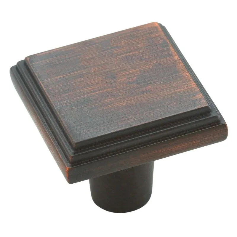 1-Inch Bronze Mulholland Square Cabinet Knob