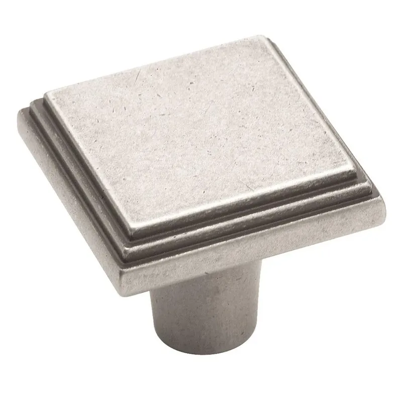 1-Inch Nickel Mulholland Square Cabinet Knob