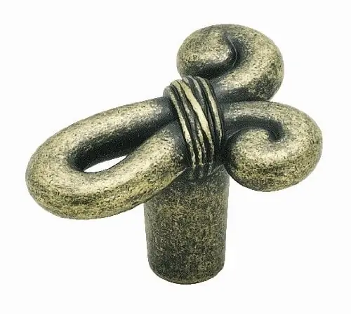 Bp19250r2 Cyprus Knot-shaped Knob In Weathered Brass, 1-5/8-inch Long