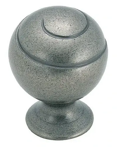 Bp9338-wn Swirlz Round Knob, 1-1/8 Inch, Weathered Nickel Finish