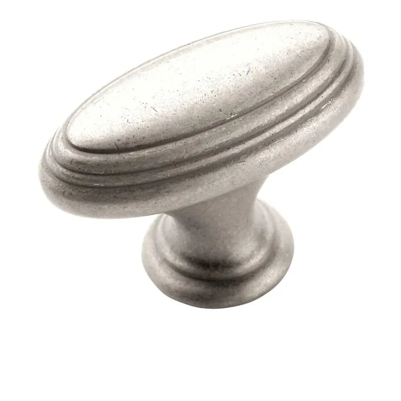 Mulholland Weathered Nickel Oval Cabinet Knob 1-7/16 In.