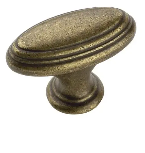 Mulholland Rustic Brass Oval Cabinet Knob 1-7/16 In. X 11/16 In.