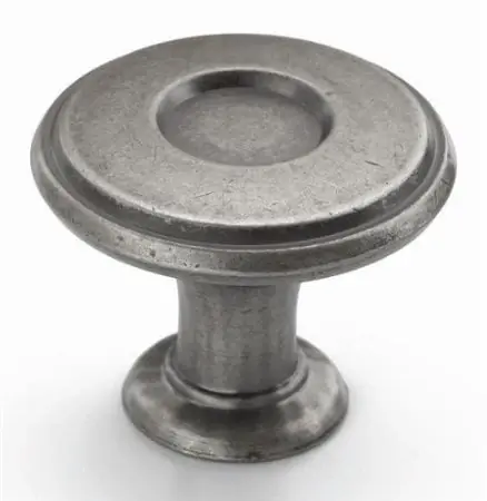 Porter Round Cabinet Knob 1-1/4 Inch Weathered Nickel Finish