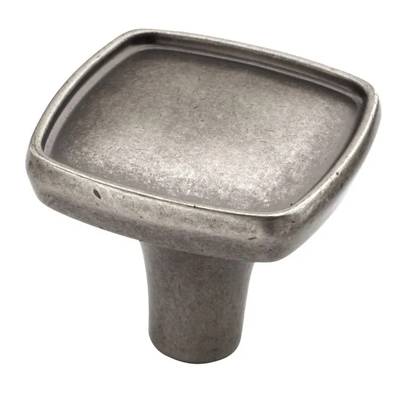 1-1/8-Inch Nickel Porter Square Cabinet Knob