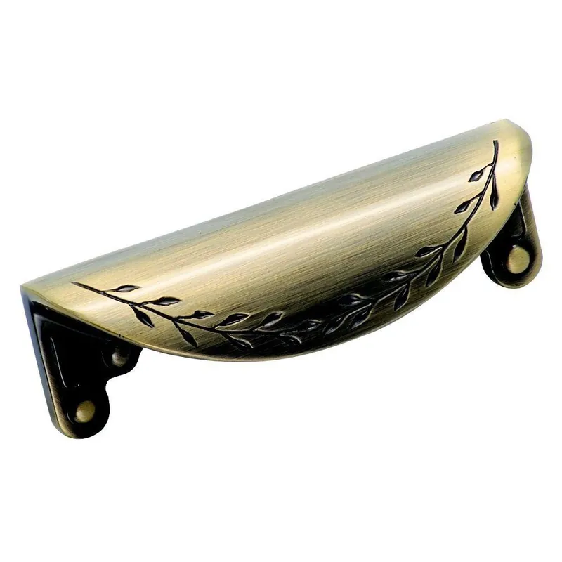 Nature‘s Splendor 3-in Elegant Brass Rectangular Cup Cabinet Pull - Model Bp1582eb
