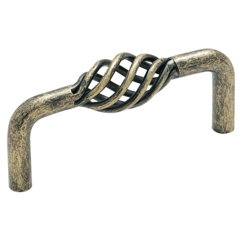 3 Inch Centers Weathered Brass Birdcage Pull - Model Bp19322r2 By Amerock