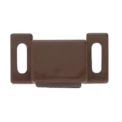 Cabinet Catch With Strike, Magnetic, Brown, 10-Pk.