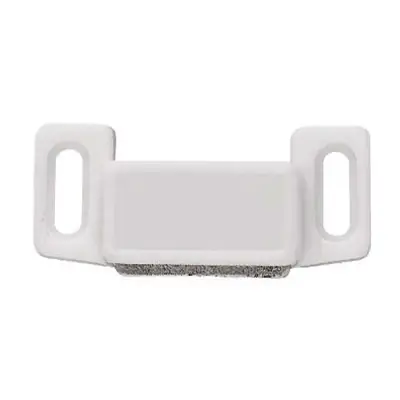 Cabinet Catch With Strike, Magnetic, White, 10-Pk.