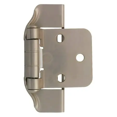 Liberty Hardware H01915L-SN-U Satin Nickel Overlay Hinges 1/2 Inch Semi-Wrap Steel Stamped Overlay Hinge (Set Of 2)