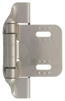 Liberty Hardware H01911L-SN-U Satin Nickel Overlay Hinges 1/4 Inch Steel Stamped Semi-Wrap Overlay Hinge (Set Of 2)
