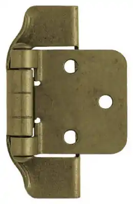Antique Brass Semi-Wrap Overlay Hinges, 2-Pk.