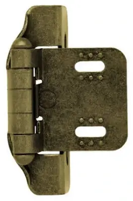 Liberty Hardware H01911L-AE-U Antique English Overlay Hinges 1/4 Inch Steel Stamped Semi-Wrap Overlay Hinge (Set Of 2)