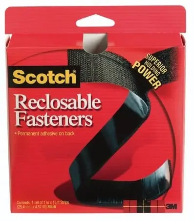 Scotch Reclosable Fasteners, Black, 1in. X 80in., Model Rf7761