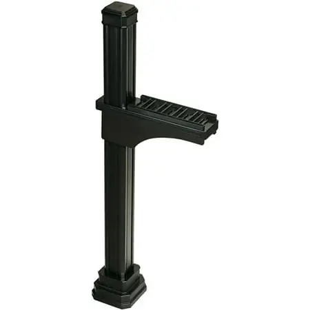 Traditional Design Full Square 56-inch Mailbox Post In Black - Model Tfssmpk-bl-r