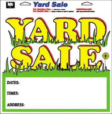 13 X 13-inch Multi Color Vinyl Self Adhesive Yard Sale Sign - Durable And Eye-catching