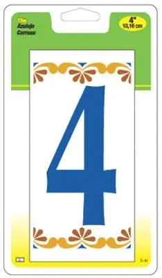 Hy-Ko Products TL-40-4 4 In. Cera Tile Number 4