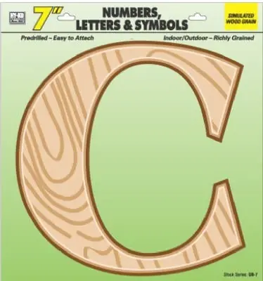 Gb-7/c 7 Inch Wood Grain Poly Letter C