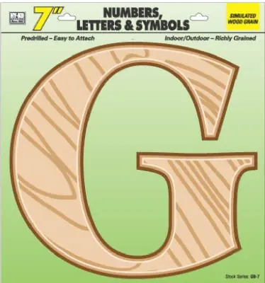 Gb-7/g 7 Inch Wood Grain Letter G For Addressing