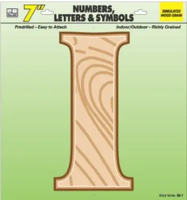 Gb-7/i 7 Inch Wood Grain Letter I For Address Signage