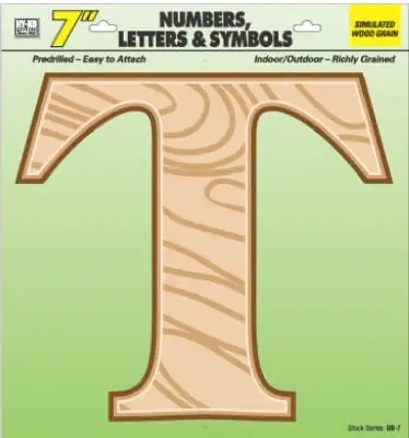 Gb-7/t 7 Inch Wood Grain Letter T For Address Signage