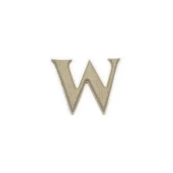 7-inch Simulated Wood Grain Poly Letter W - Model Gb-7/w