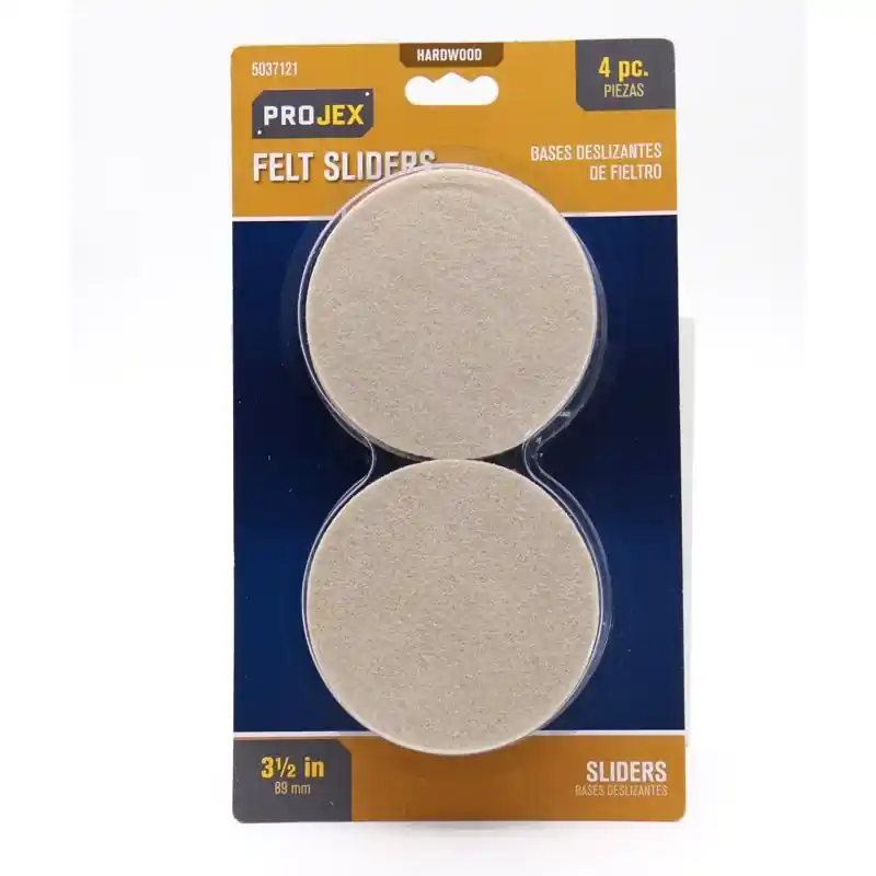Projex Brown 3-1/2 In. Adhesive Felt Sliding Discs 4 Pk