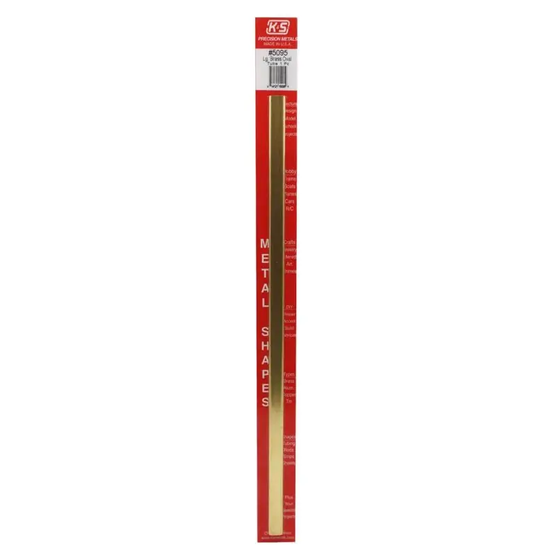K&S 0.430 In. W X 12 In. L Oval Brass Tube 1 Pk