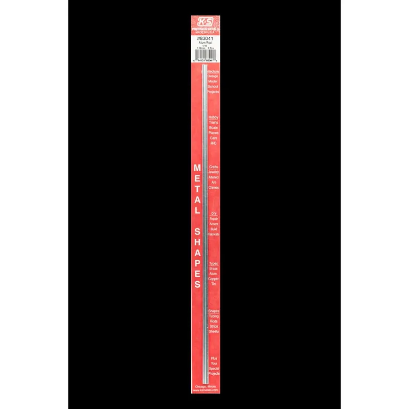 K&S 12 In. L X 1/16 In. D Aluminum Rod 1 Pk