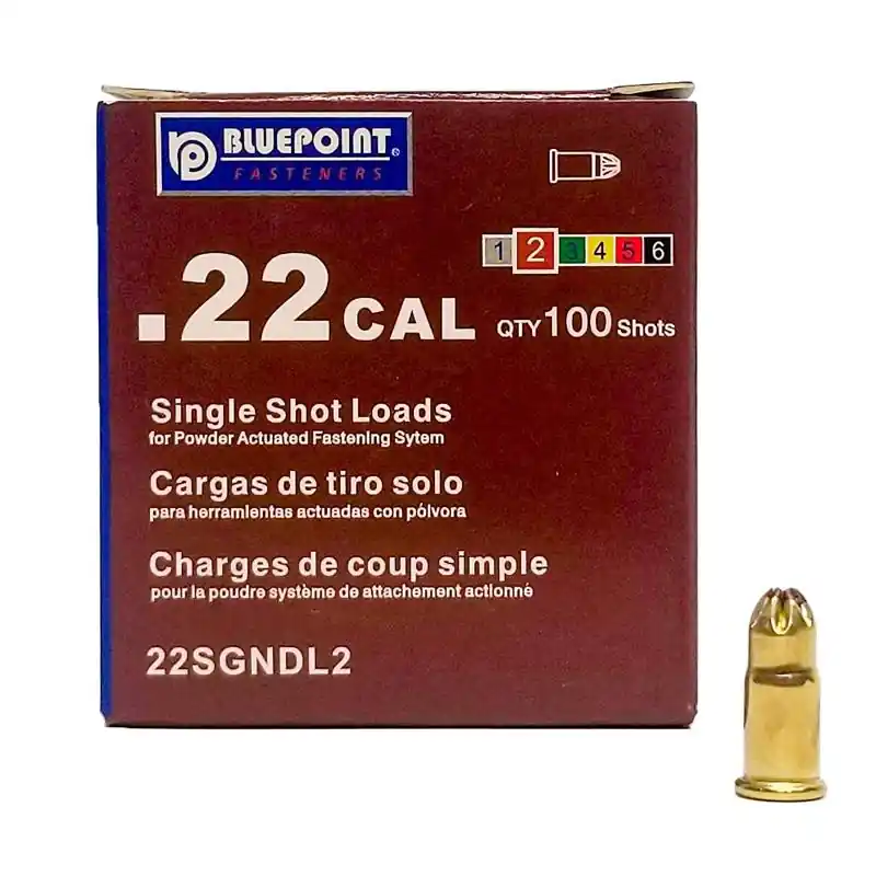 .22 Caliber Brass Flat Head Powder Loads 100 Count Box