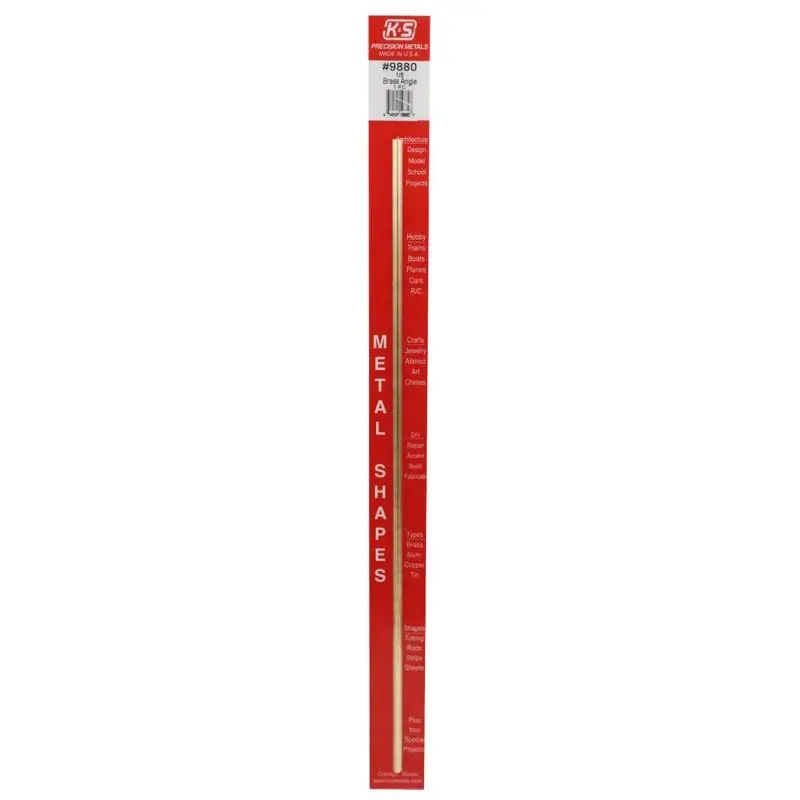 0.014 In. X 1/8 In. W X 12 In. L Brass Angle - Model 9880