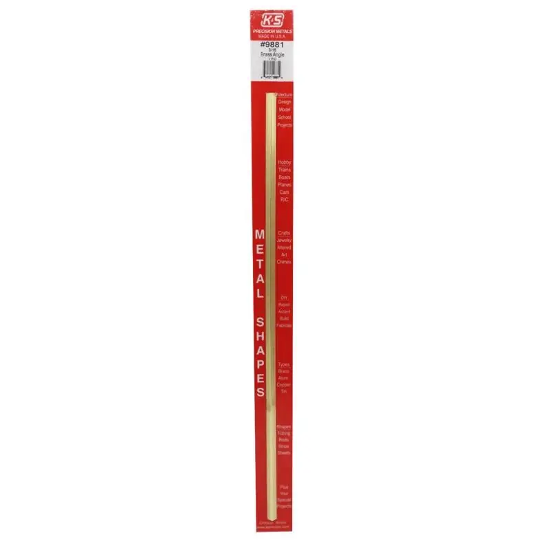 0.014 In. X 3/16 In. X 12 In. Brass Angle - Model K-s9881