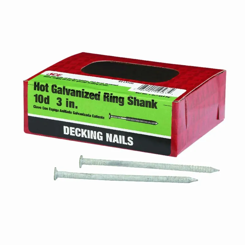 Ace 10D 3 In. L Deck Nail Flat Head Annular Ring Shank 1 Pk 1 Lb.