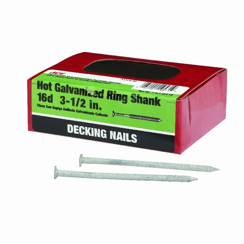 Ace 16D 3-1/2 In. L Deck Steel Nail Flat Head Annular Ring Shank 1 Pk 1 Lb.