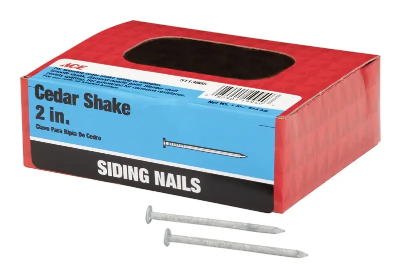 2 In. L Siding Hot-dipped Galvanized Nail Smooth Shank Flat 1 Lb.