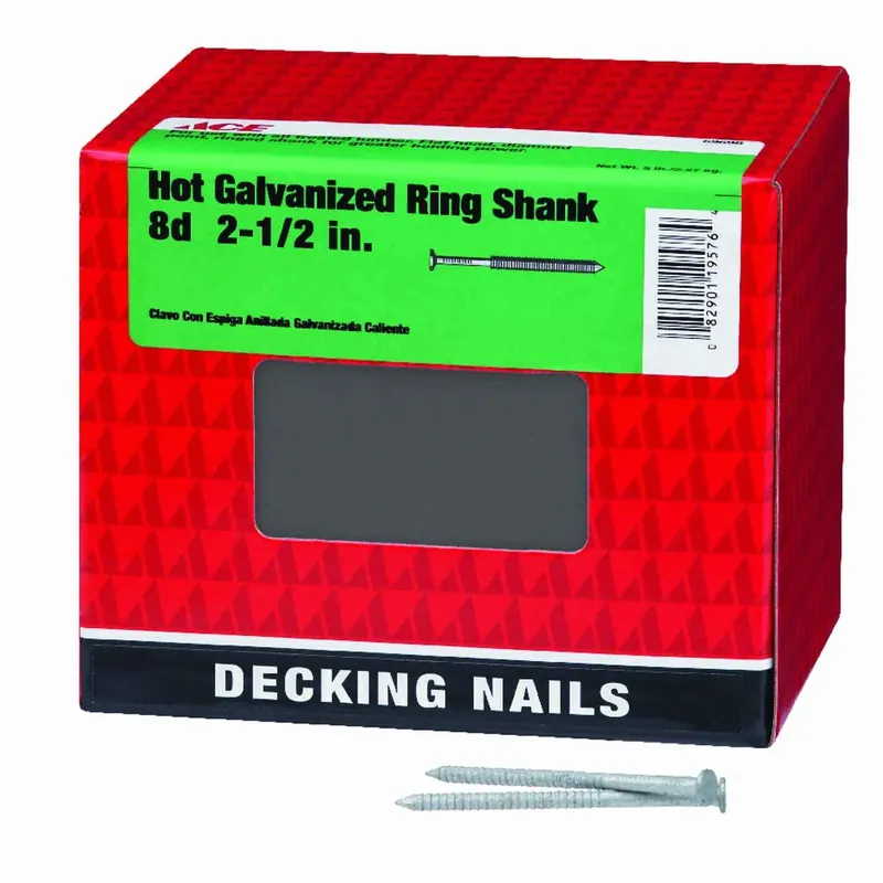 8d 2-1/2 In. L Hot-dipped Galvanized Steel Deck Nails - 5 Lb. Box