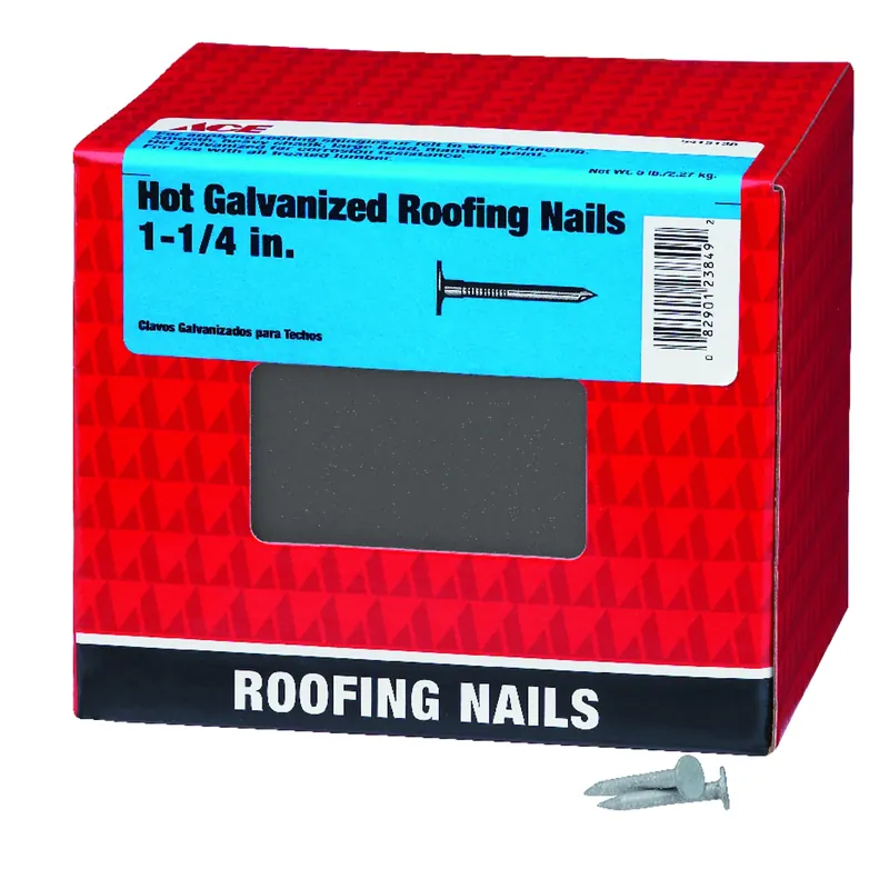 Ace 1-1/4 In. L Roofing Hot-Dipped Galvanized Steel Nail Smooth Shank Large 5 Lb.