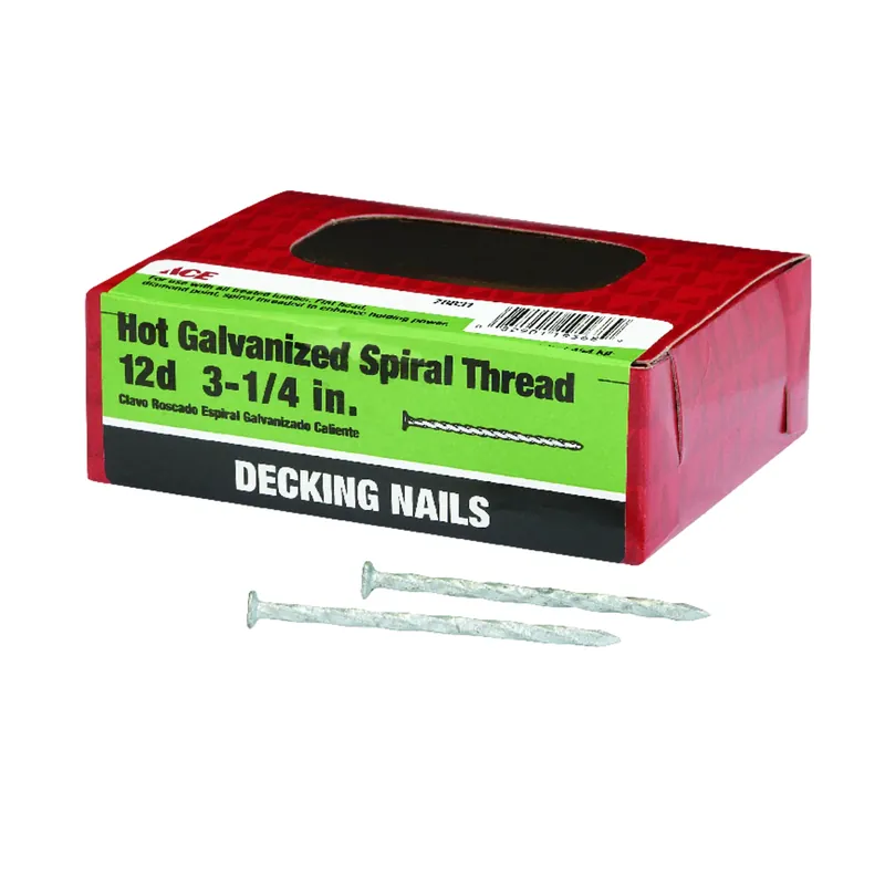 12d 3-1/4 In. Hot-dipped Galvanized Steel Deck Nails - 1 Lb