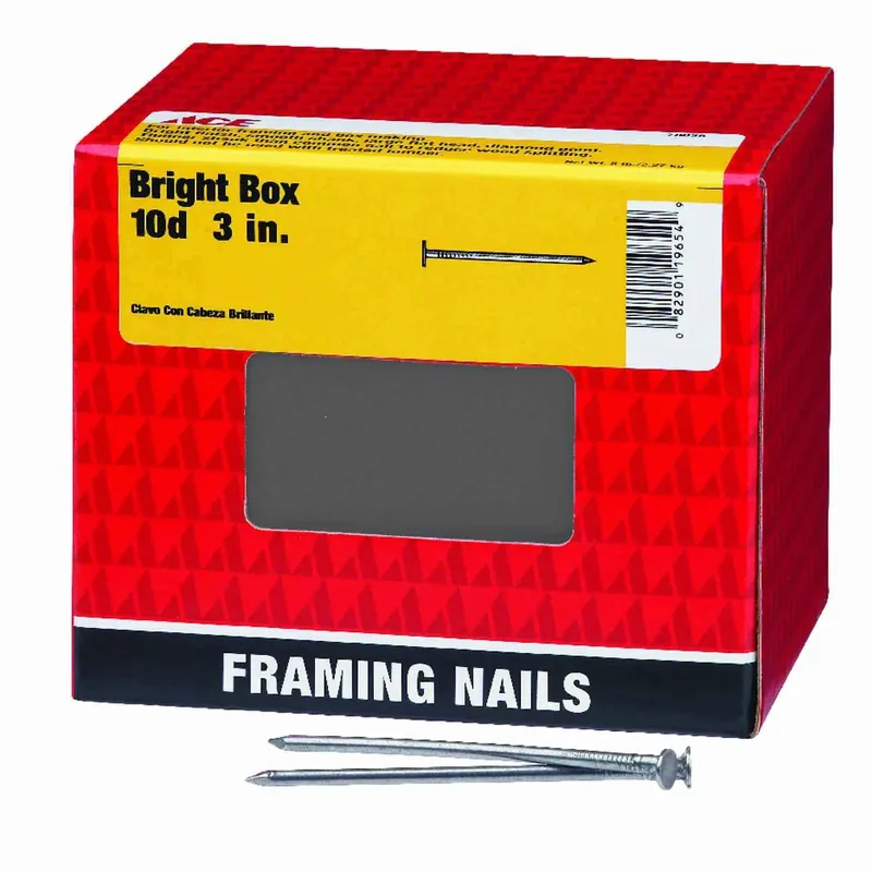Ace 10D 3 In. L Box Steel Nail Flat Head Smooth 1 Pk 5 Lb.
