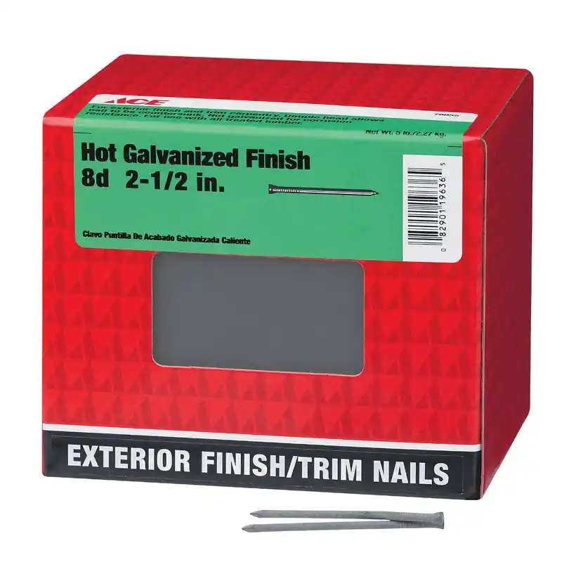 Ace 8D 2-1/2 In. L Trim Hot-Dipped Galvanized Steel Nail Countersunk 5 Lb.