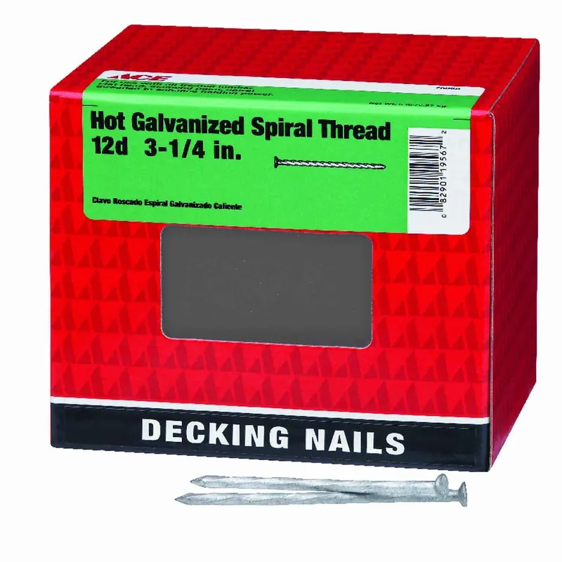Ace 12D 3-1/4 In. L Deck Hot-Dipped Galvanized Steel Nail Spiral Flat 5 Lb.
