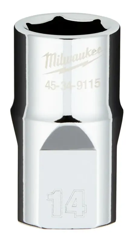 1/2 In. Drive 14 Mm 6-point Shallow Metric Socket With Four Flat Sides