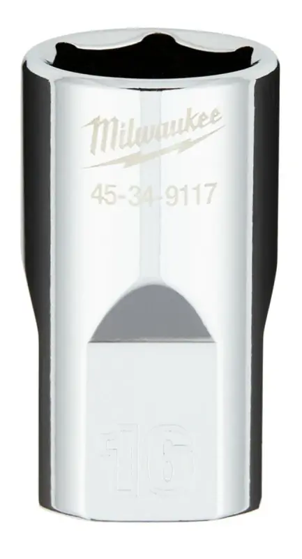 1/2 In. Drive 16 Mm 6-point Shallow Metric Socket With Four Flat Sides