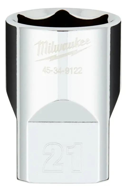 1/2 In. Drive 21 Mm 6-point Shallow Metric Socket With Four Flat Sides