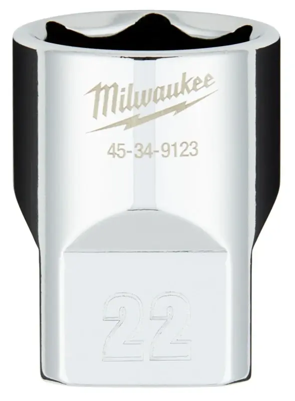1/2 In. Drive 22 Mm 6-point Shallow Metric Socket With Four Flat Sides