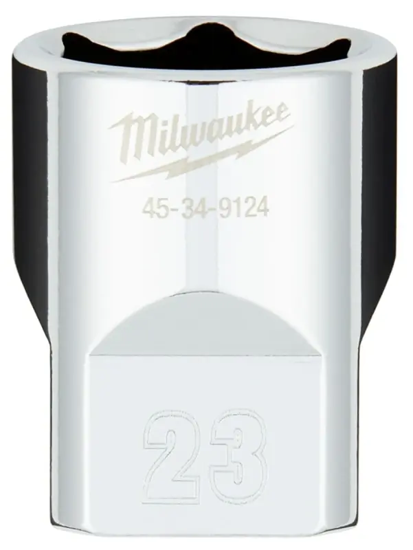 1/2 In. Drive 23 Mm 6-point Shallow Metric Socket With Four Flat Sides