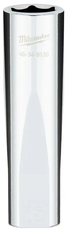 1/2 In. Drive 15 Mm 6-point Deep Metric Socket With Four Flat Sides