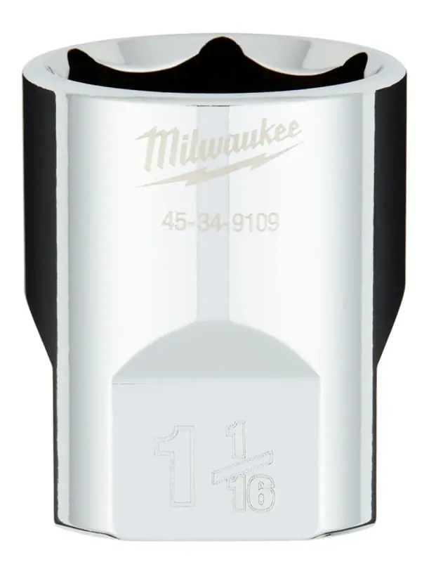 1/2 In. Drive 1-1/16 In. 6-point Shallow Standard Socket With Four Flat Sides