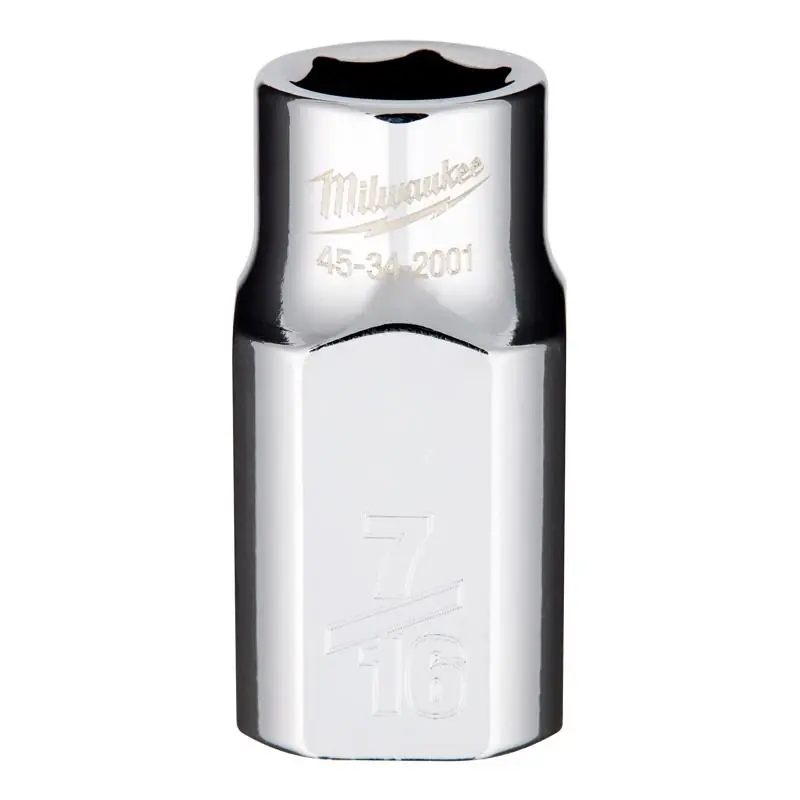 7/16 In. Sae 6 Point Standard Socket, 1/2 In. Drive, Chrome Vanadium Steel