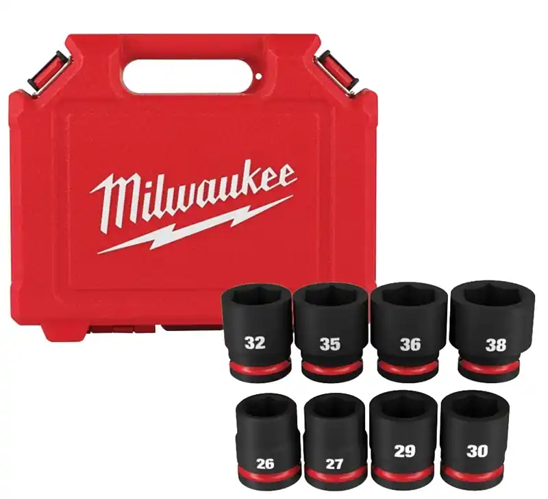 Shockwave 3/4 Inch Drive Metric 6 Point Standard Impact Socket Set 8 Piece