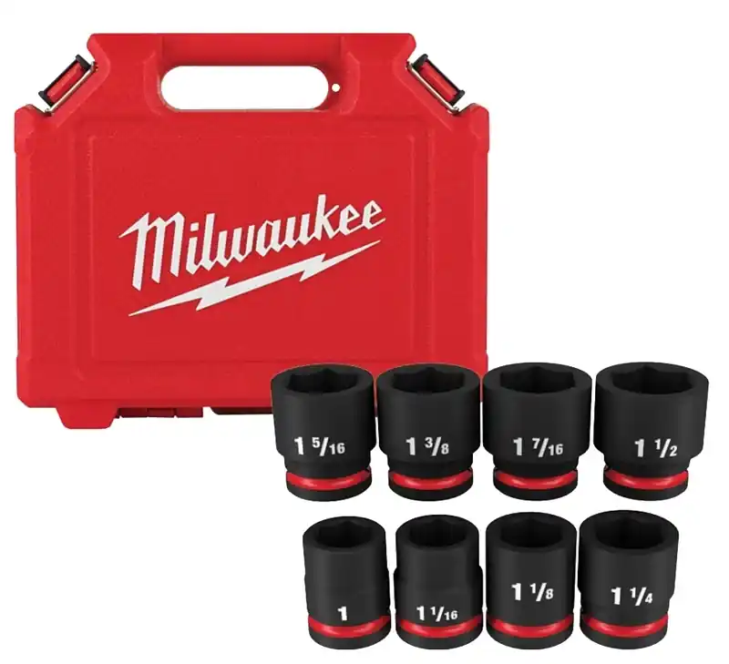 Shockwave 1-3/8 In. X 3/4 In. Drive Sae 6 Point Impact Socket Set 8 Piece